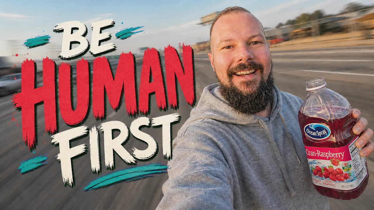 Be Human First YouTube thumbnail design